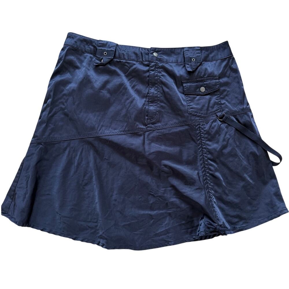 Vintage Y2K BoomBoom Black Satin Cargo Mini Skirt Coquette Whimsygoth Grunge